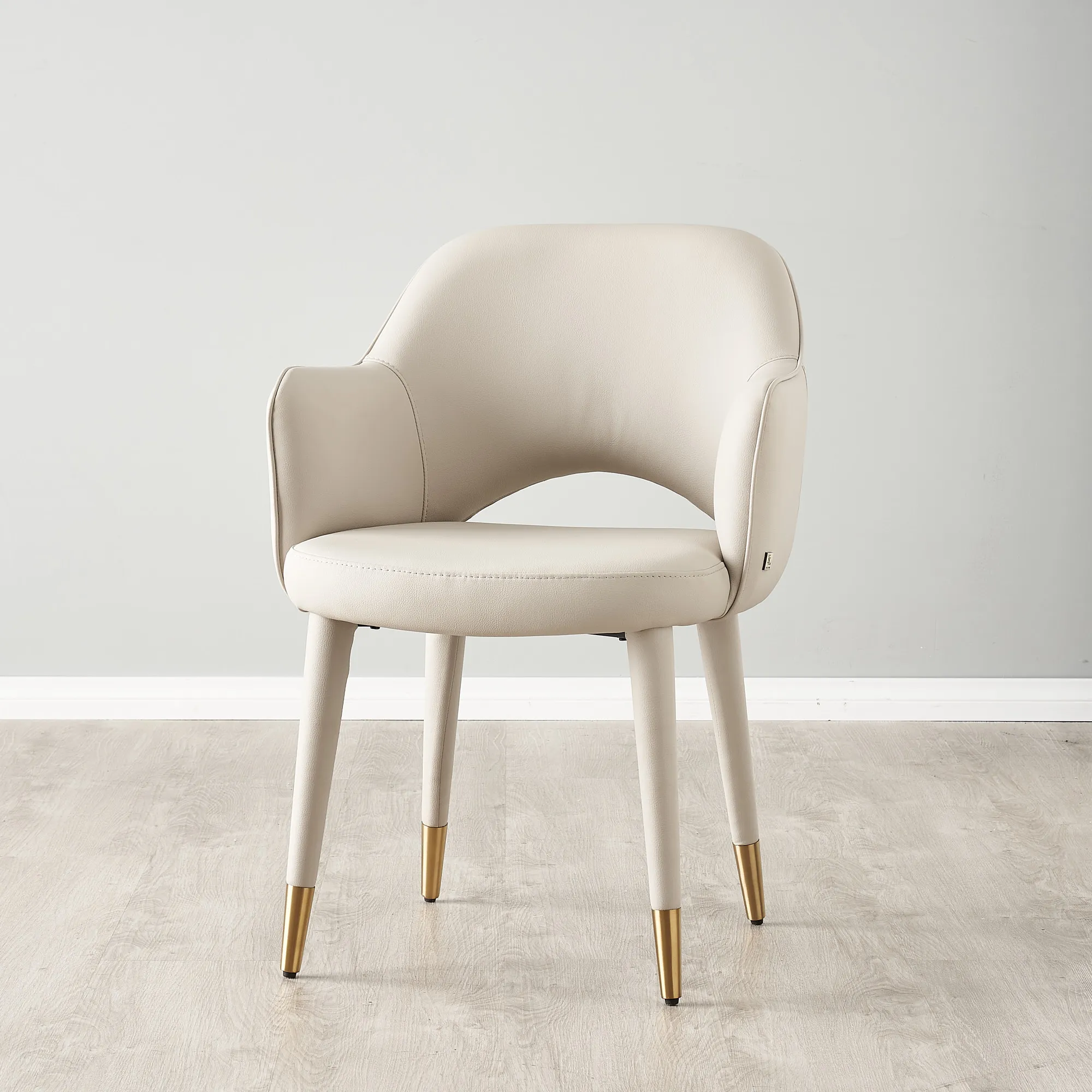 Adrianna Glacier Grey Vegan Leather Dining Chair