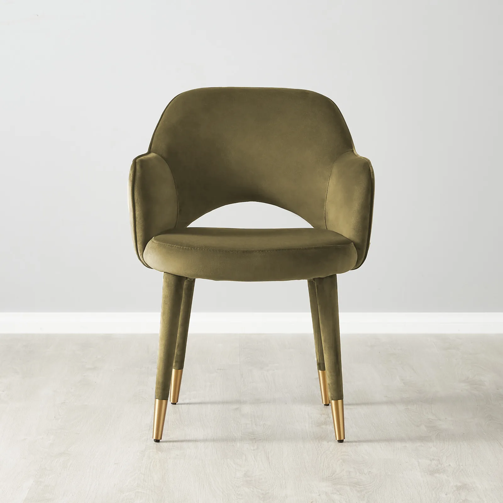 Adrianna Olive Green Velvet Dining Chair