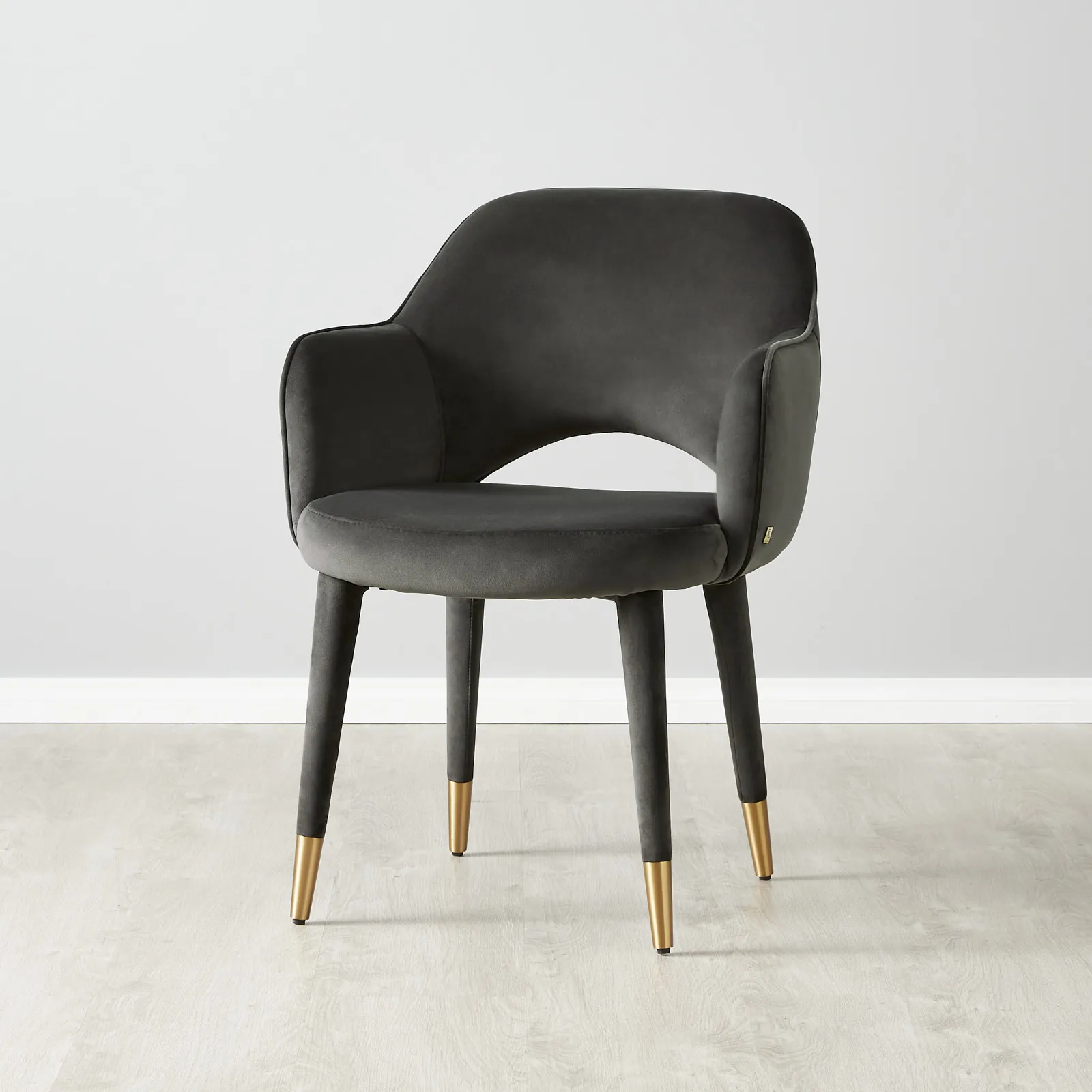 Adrianna Charcoal Velvet Dining Chair