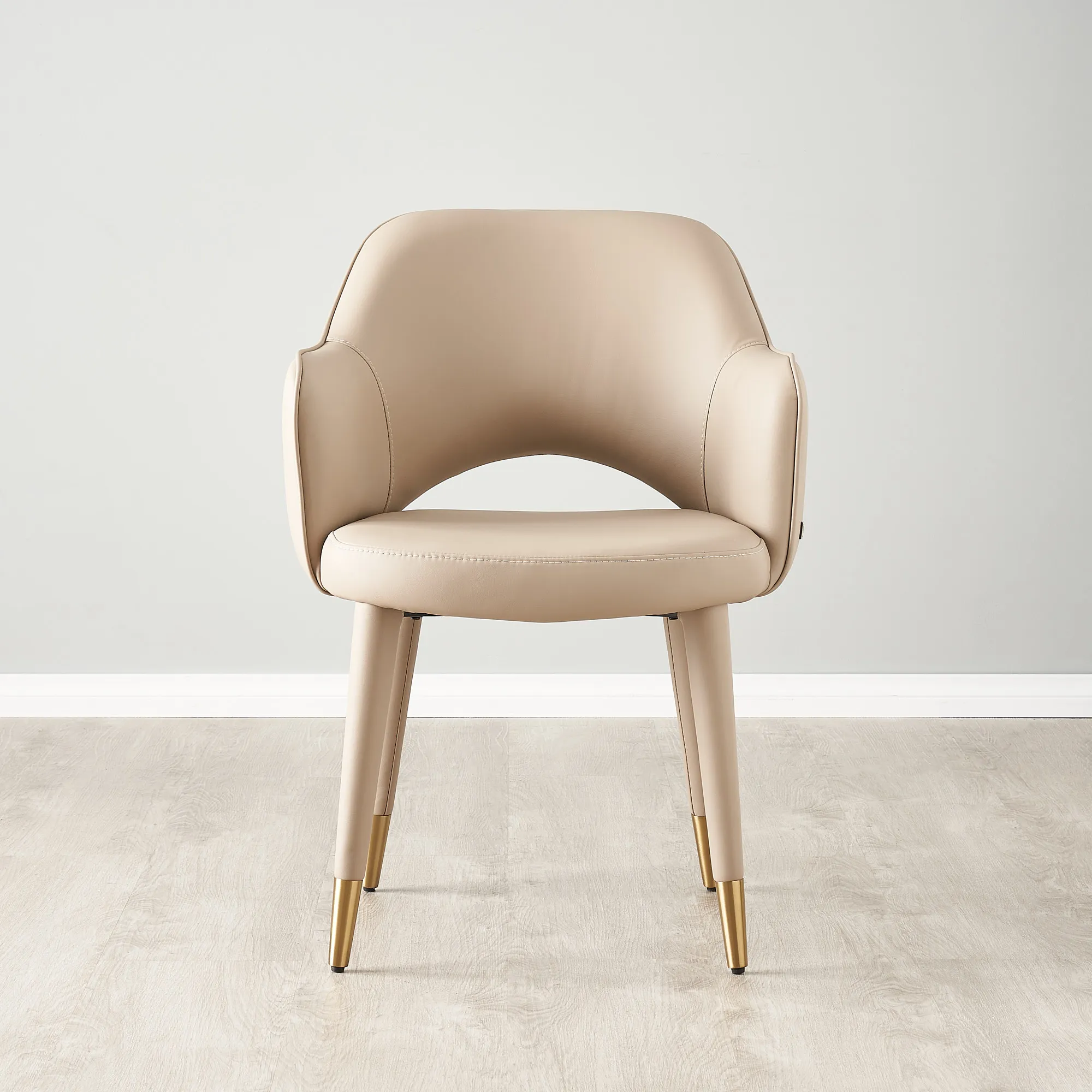 Adrianna Sand Beige Vegan Leather Dining Chair