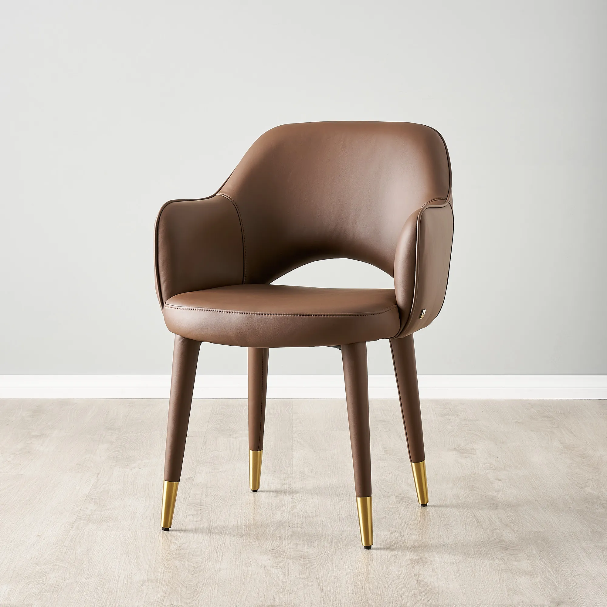 Adrianna Tuscan Brown Vegan Leather Dining Chair