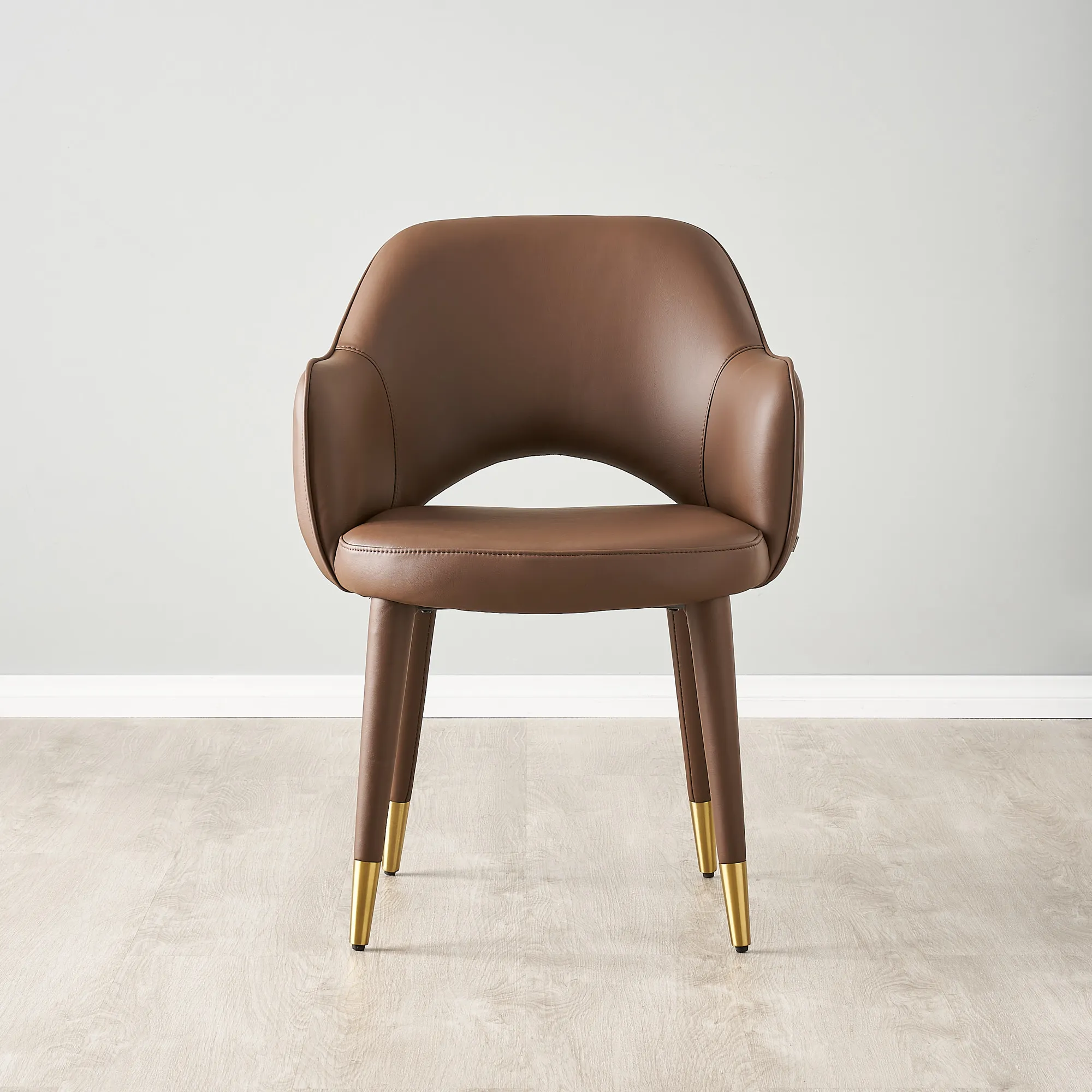 Adrianna Tuscan Brown Vegan Leather Dining Chair