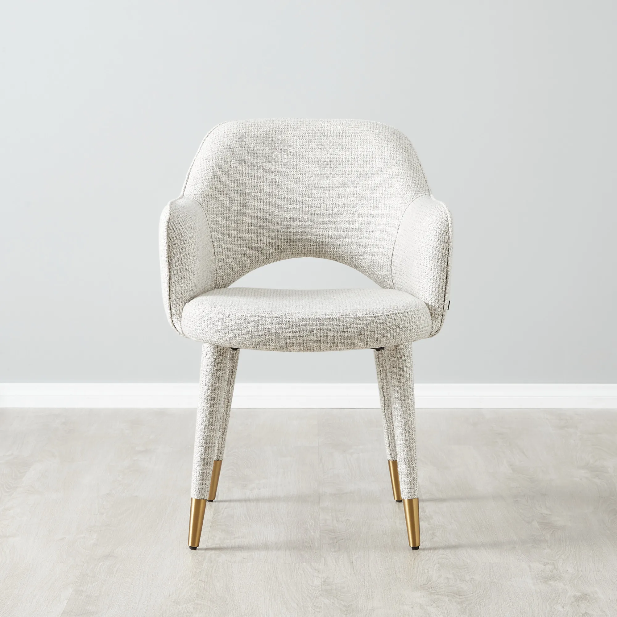 Adrianna Dove Grey Woven Fabric Dining Chair