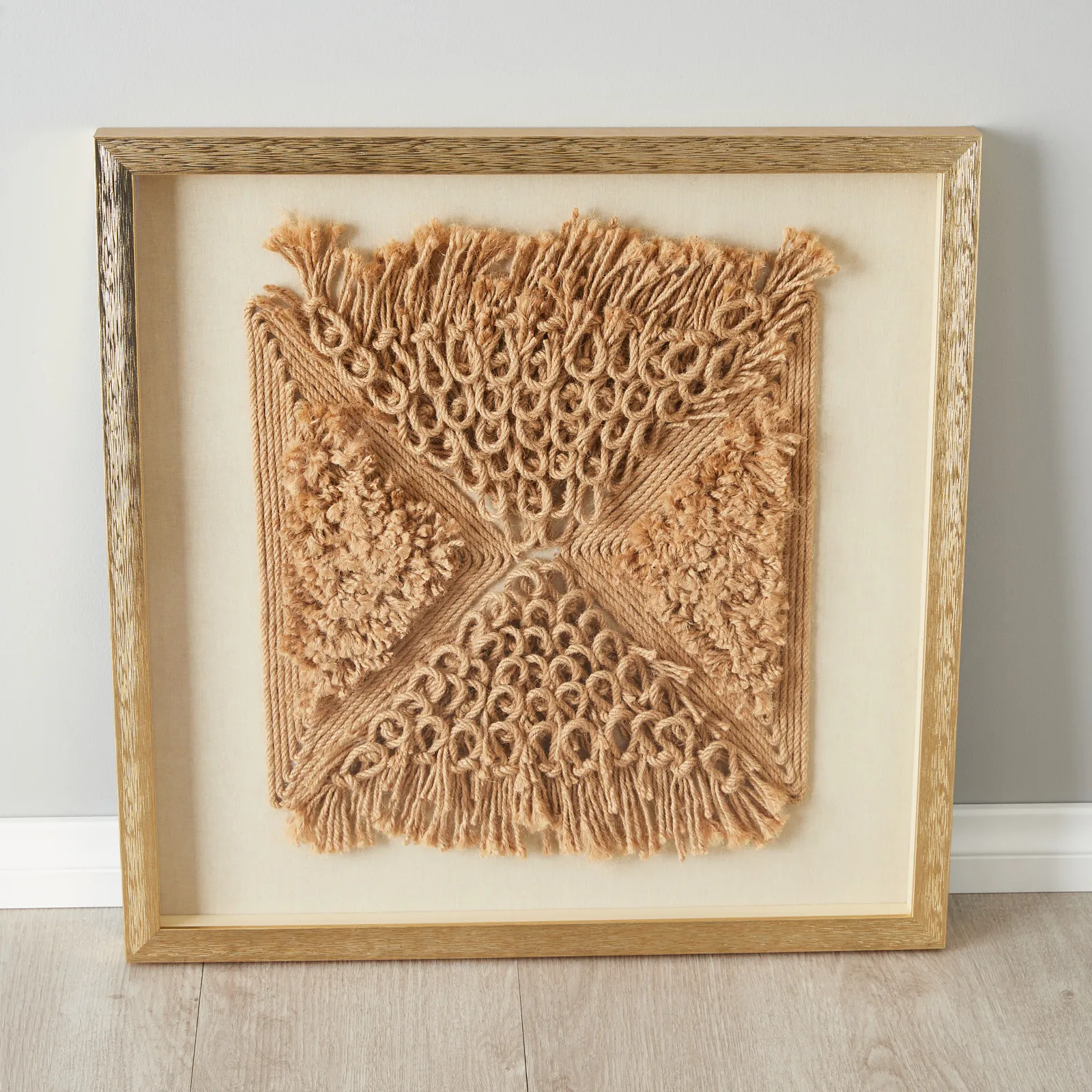 Insurgent Hemp Rope Shadow Box with Golden Frame