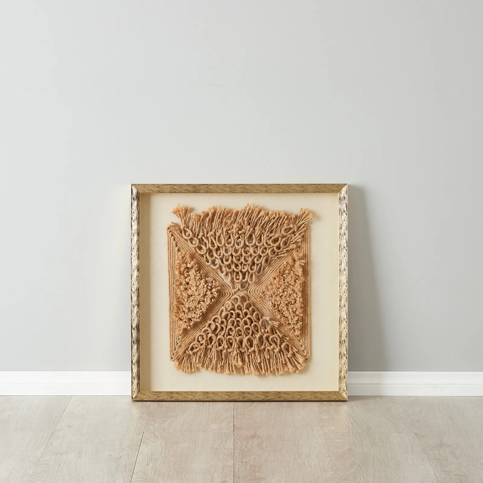 Insurgent Hemp Rope Shadow Box with Golden Frame