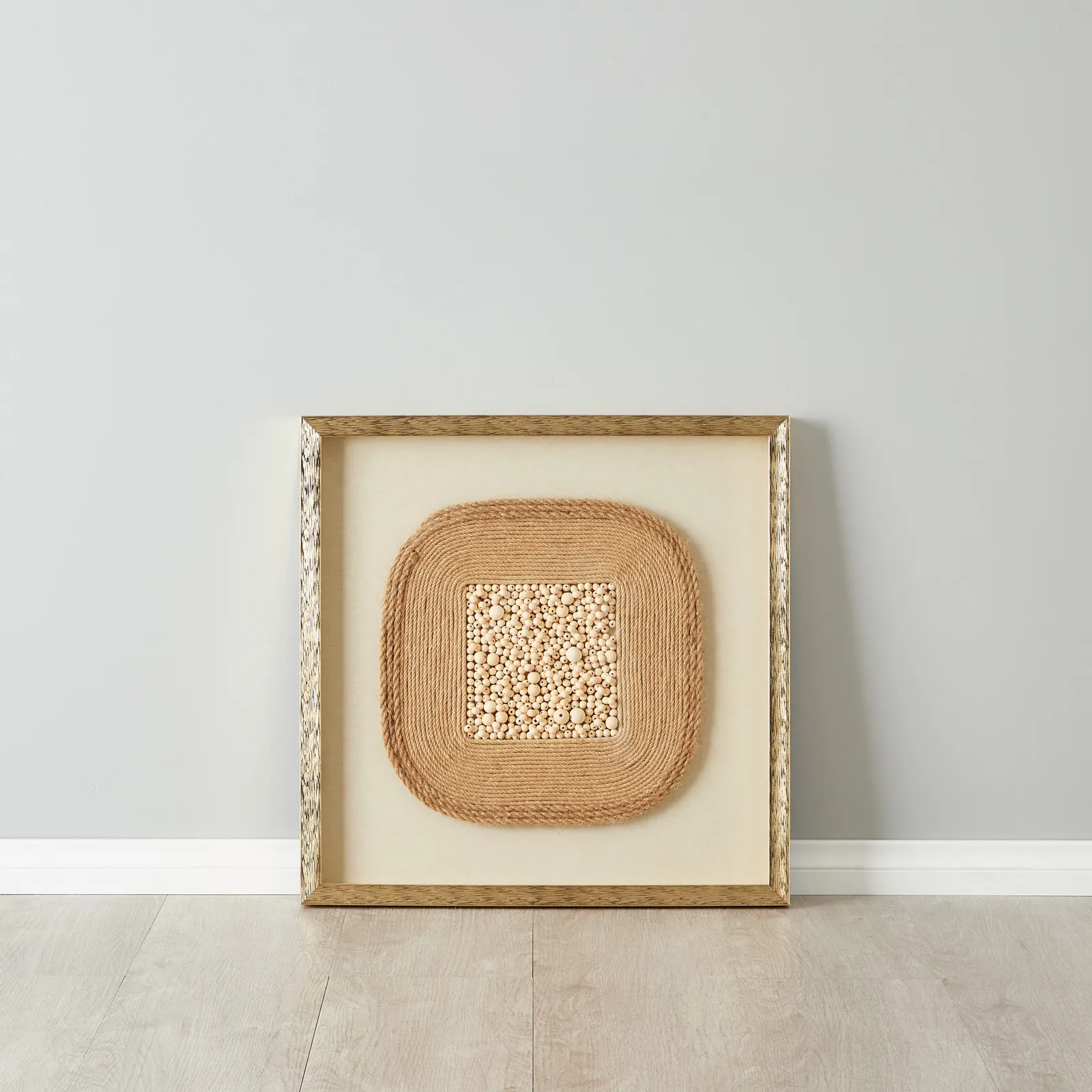 Surrounded Hemp Rope Shadow Box with Golden Frame