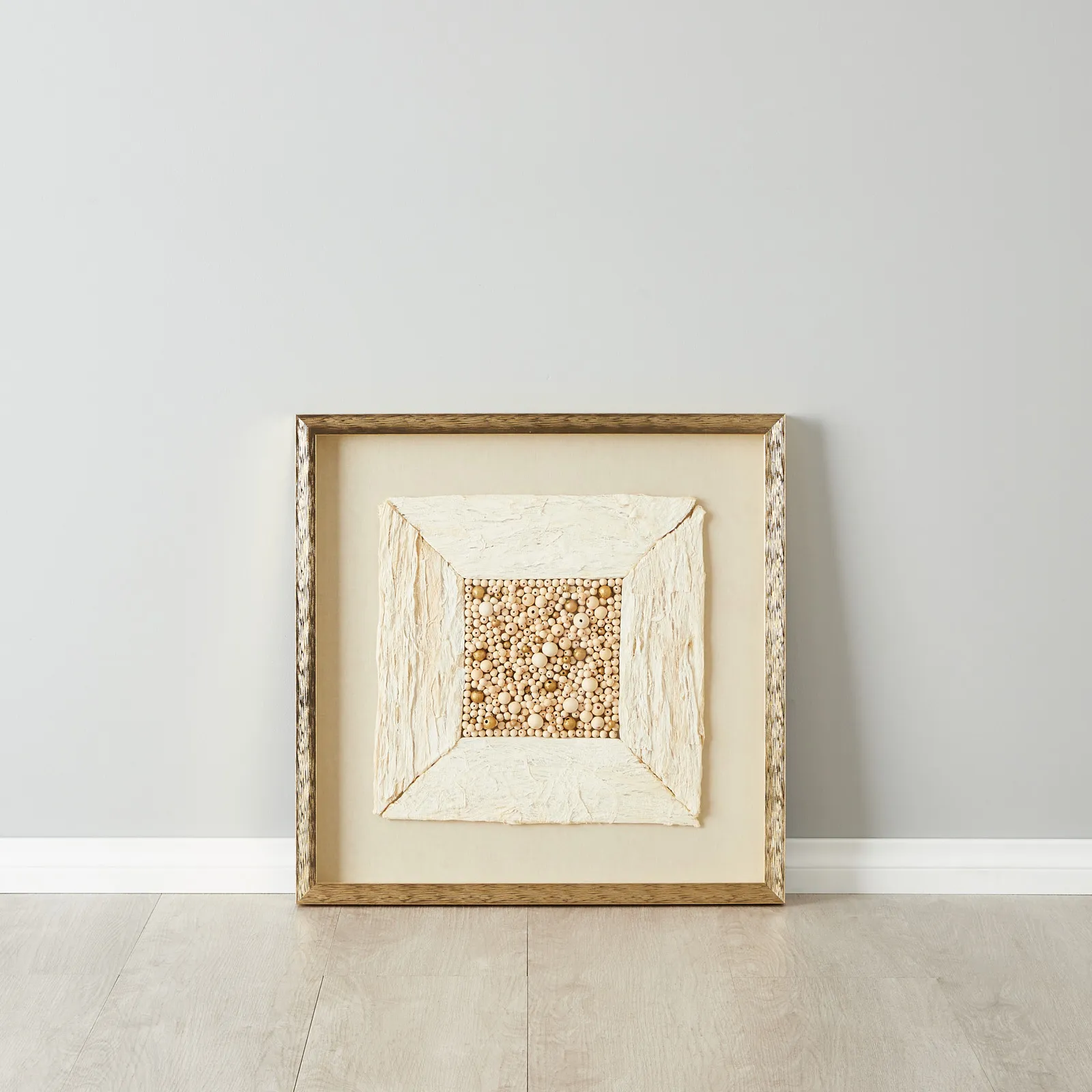 Closure Paper Pulp Shadow Box with Golden Frame