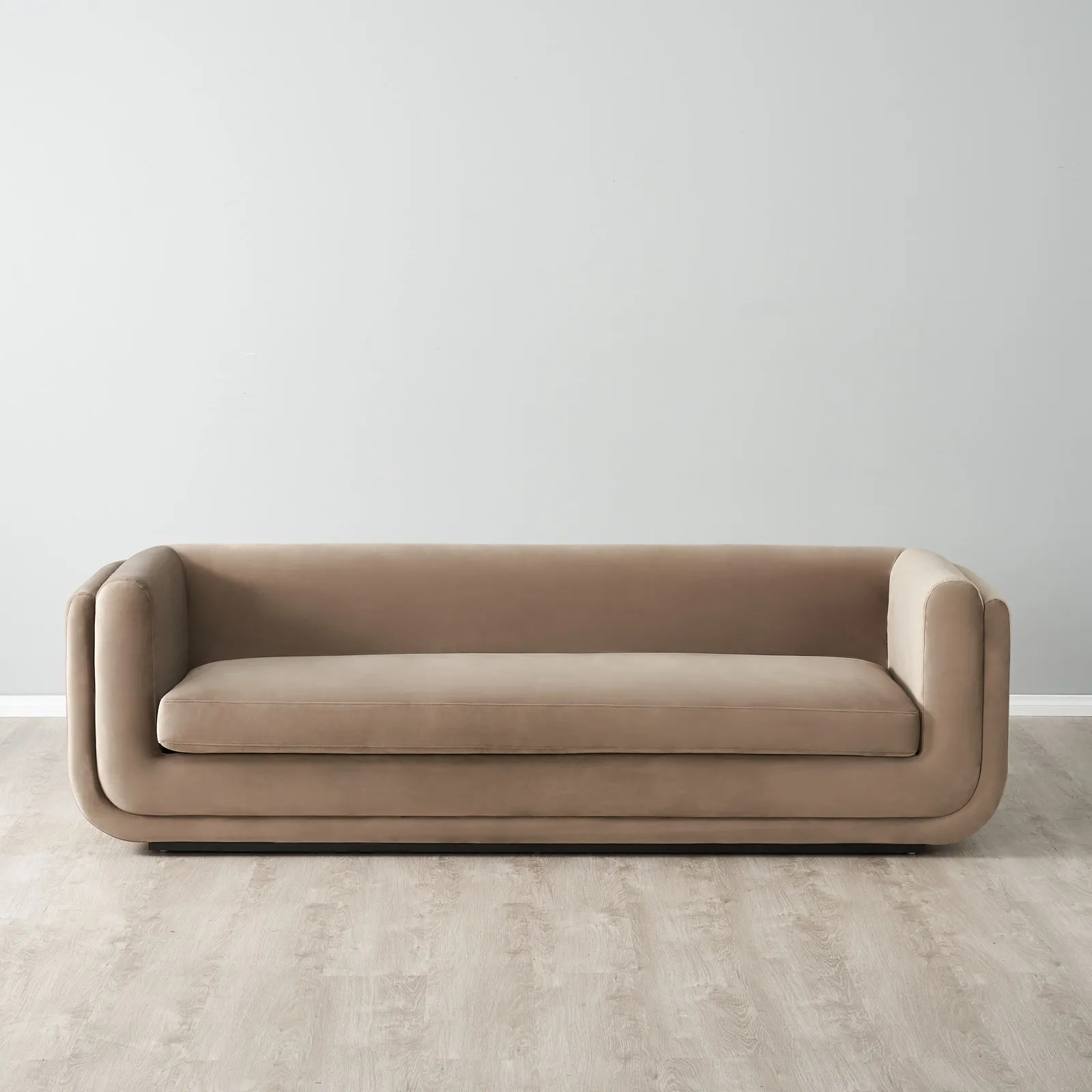 Clementine Beige Velvet 3-Seater Sofa