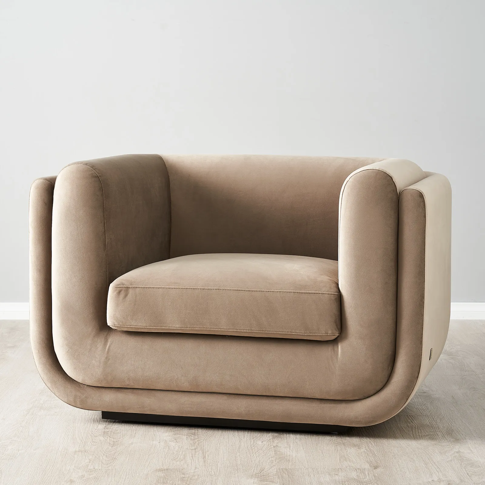 Clementine Beige Velvet Occasional Chair