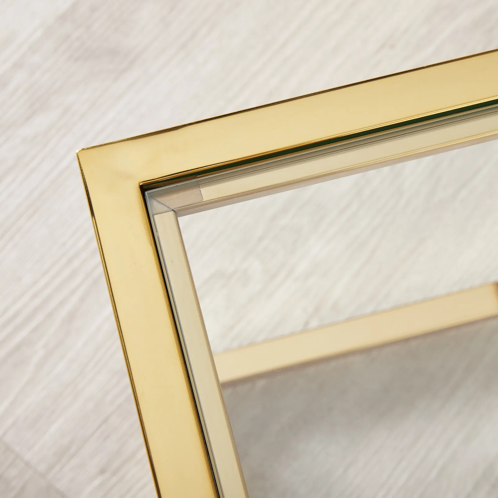 Vernon Polished Gold Stainless Steel Square Coffee Table