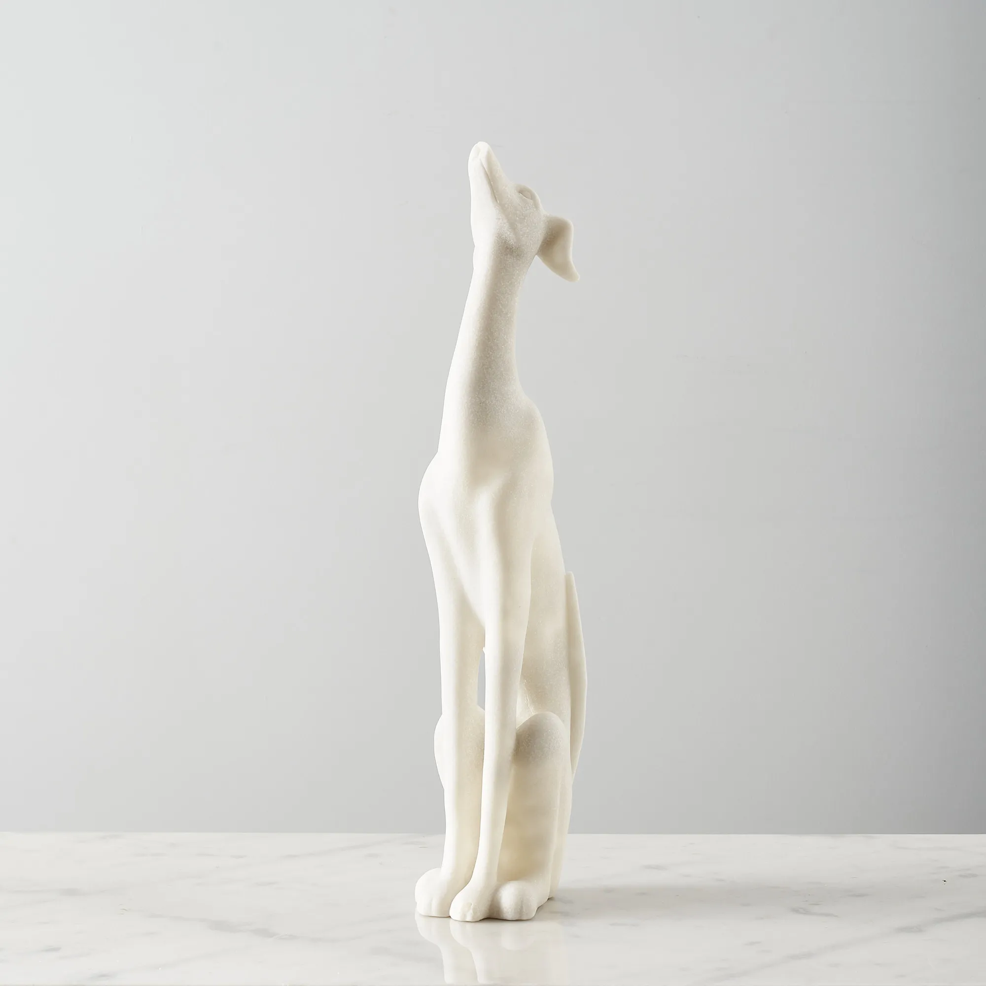 Rover White Color Dog Statue	