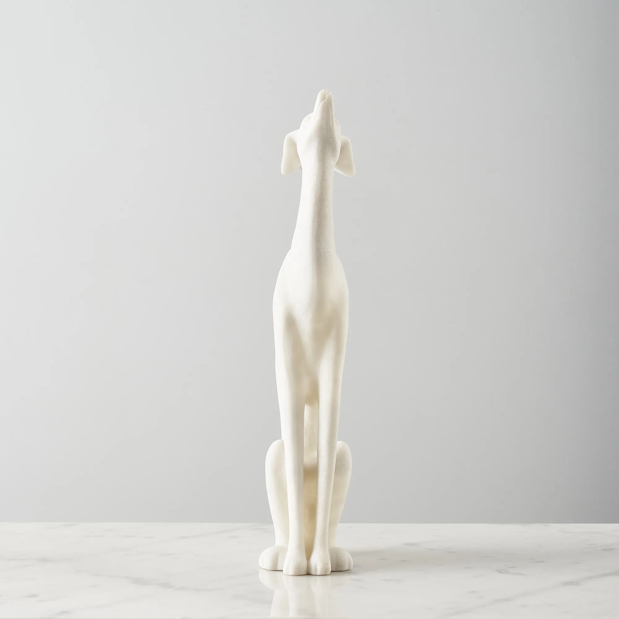 Rover White Color Dog Statue	