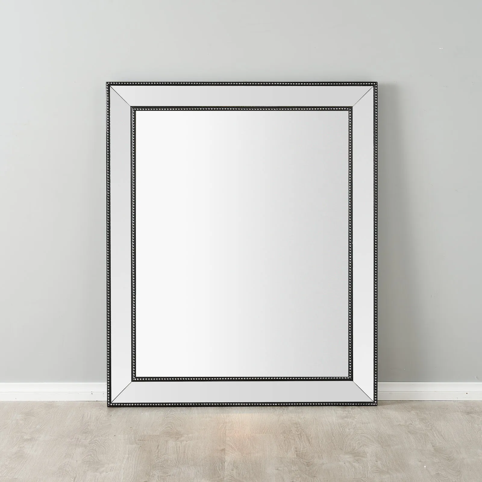 Embry Black Rectangle Wooden Mirror 120x100cm