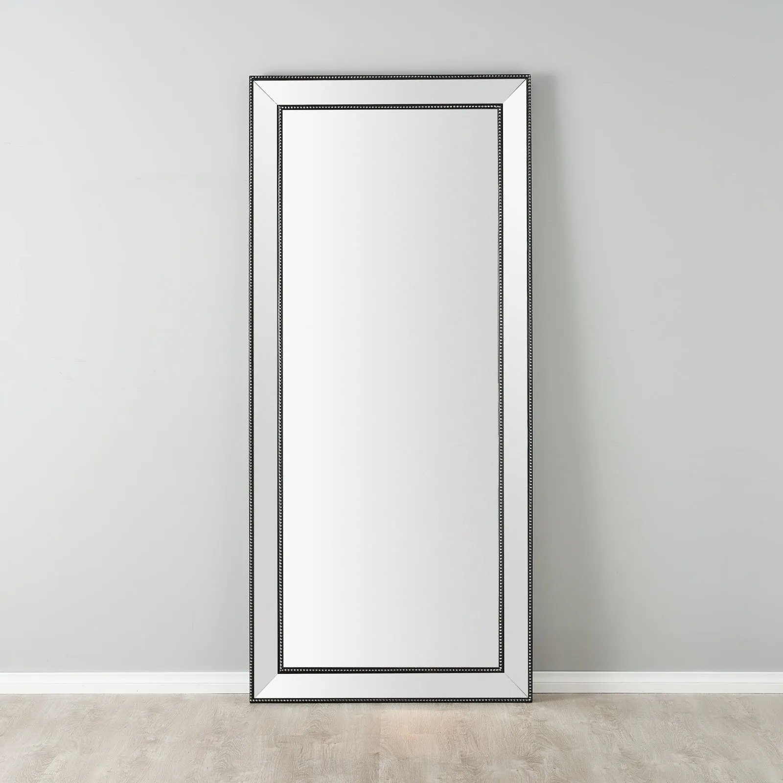 Embry Black Rectangle Wooden Mirror 200x90cm