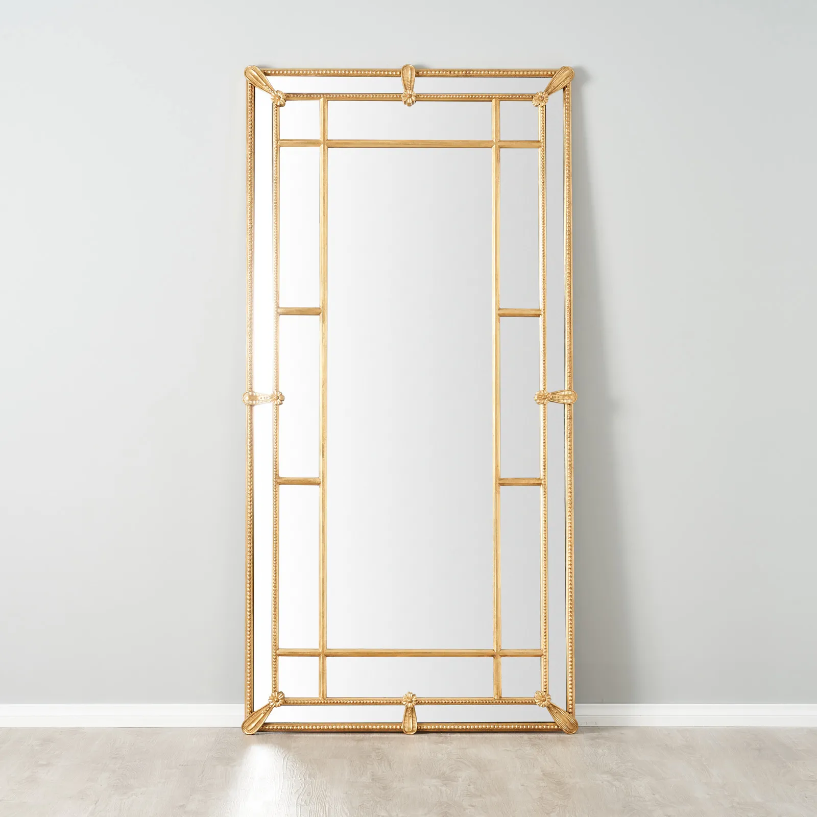 Von Antique Gold Rectangle Wooden Mirror 200x100cm