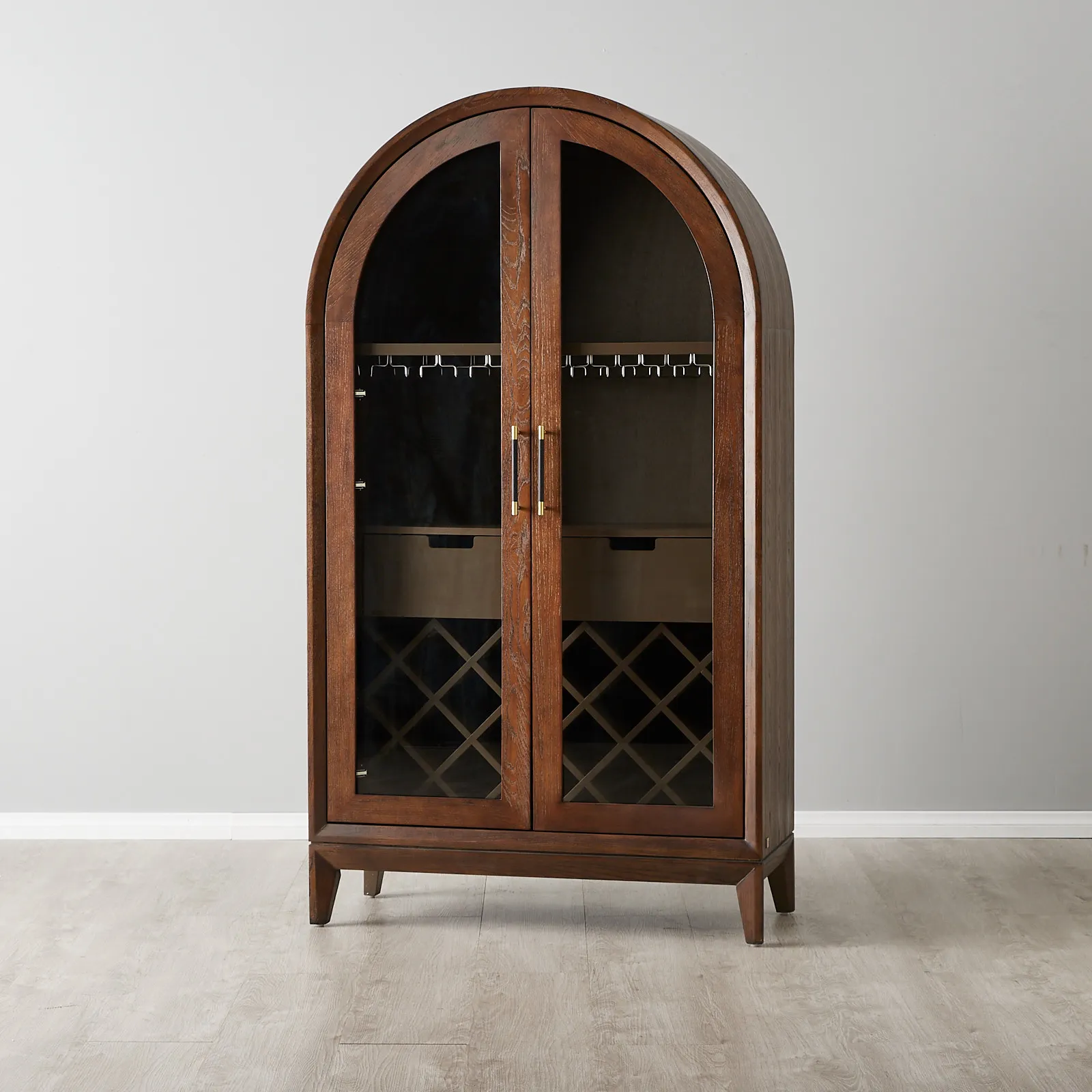 Fredrik Dark Brown Wooden Wine Cabinet