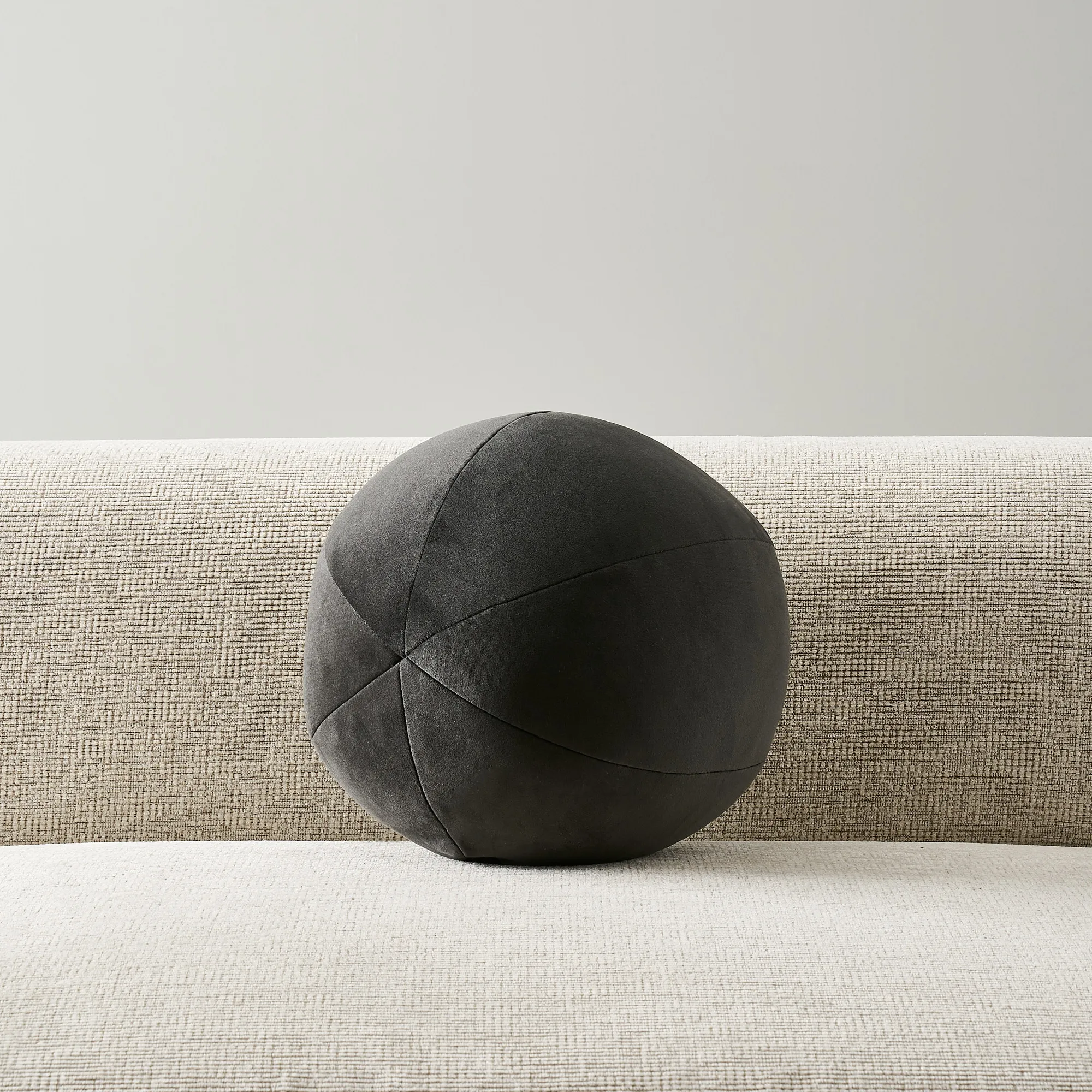 Alora Charcoal Velvet Ball Cushion 31cm