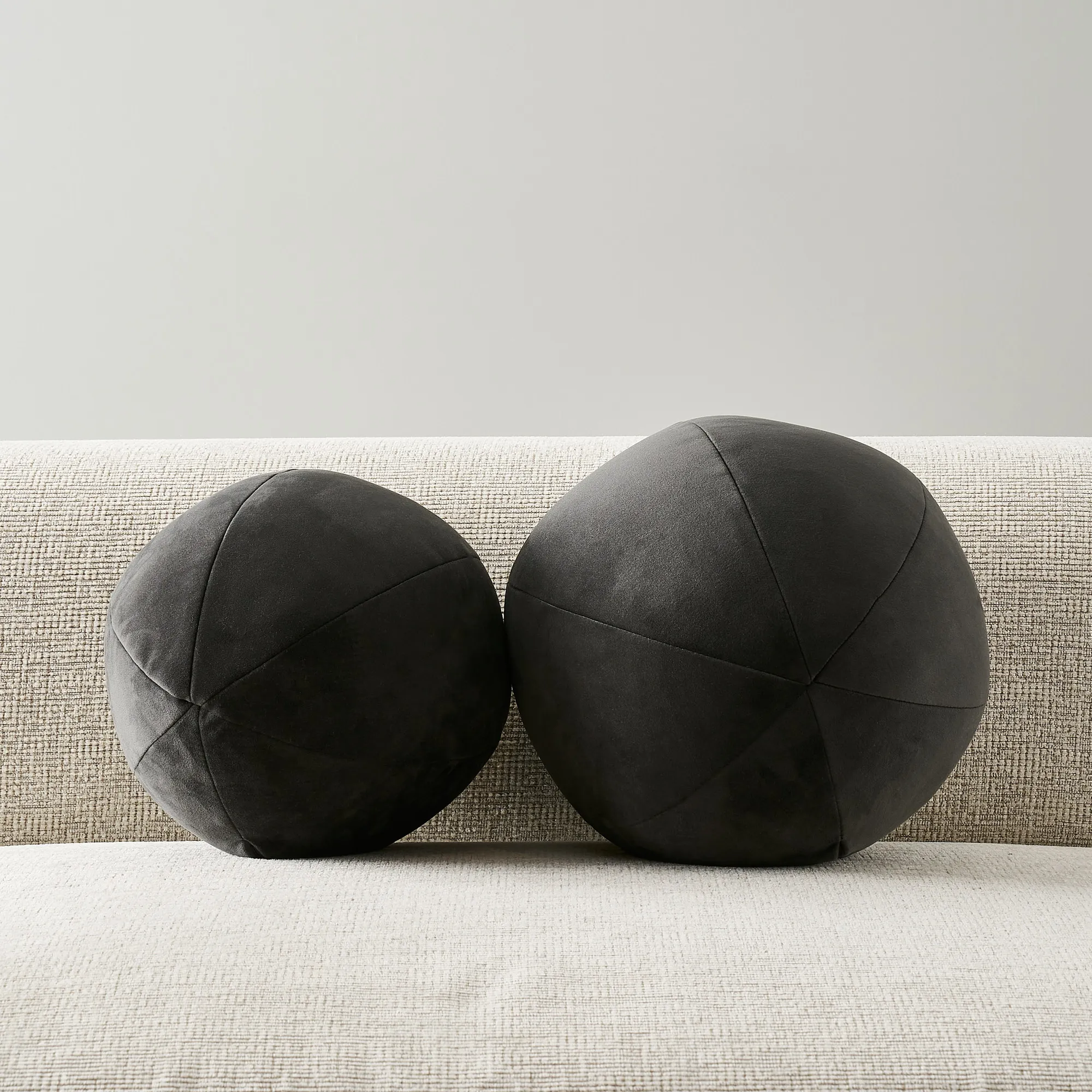 Alora Charcoal Velvet Ball Cushion 27cm
