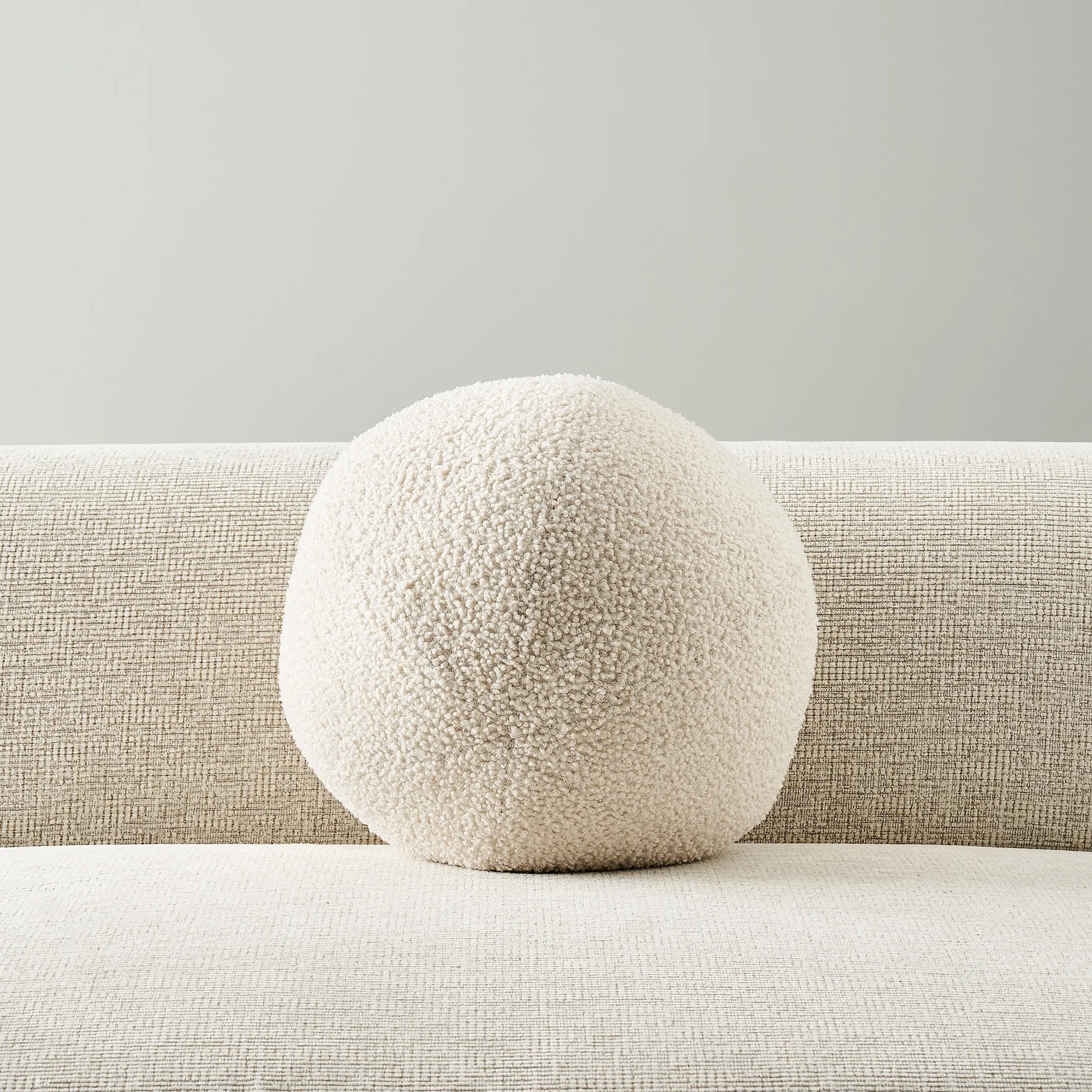 Alora Cream Turrel Fabric Ball Cushion 31cm