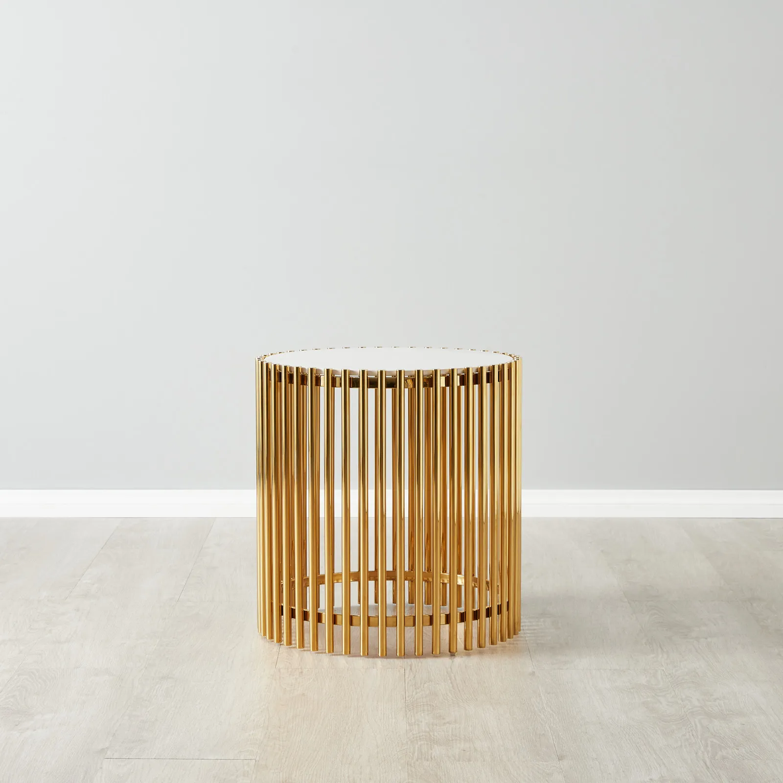 Amaya White Sintered Stone Side Table