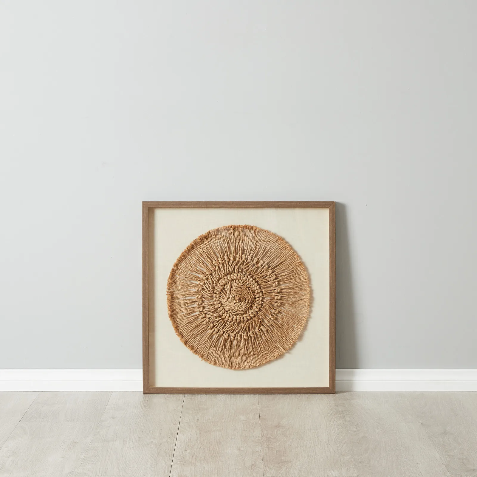 Cycles Hemp Rope Shadow Box with Light Brown Frame