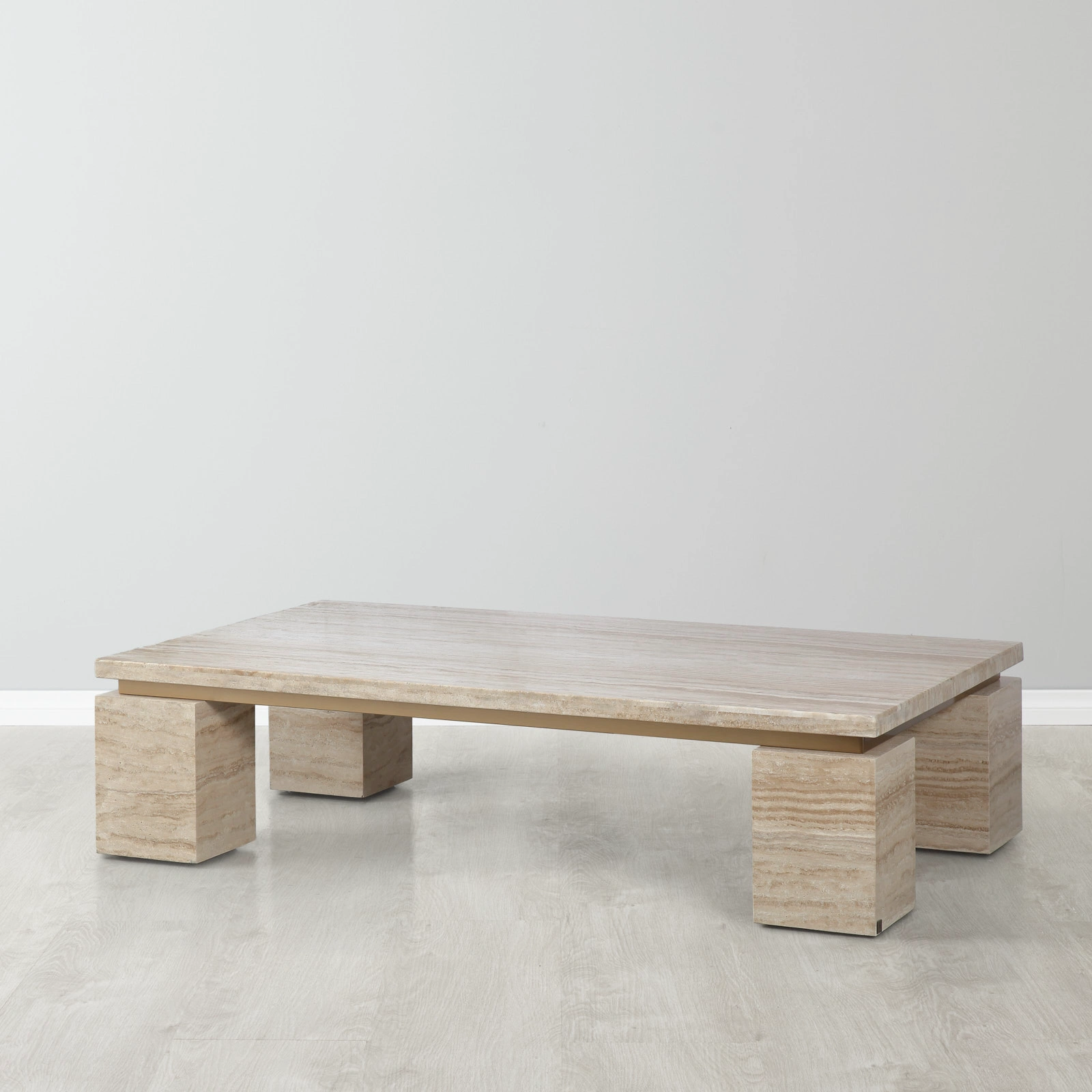 Monolith Natural Cream Travertine Coffee Table