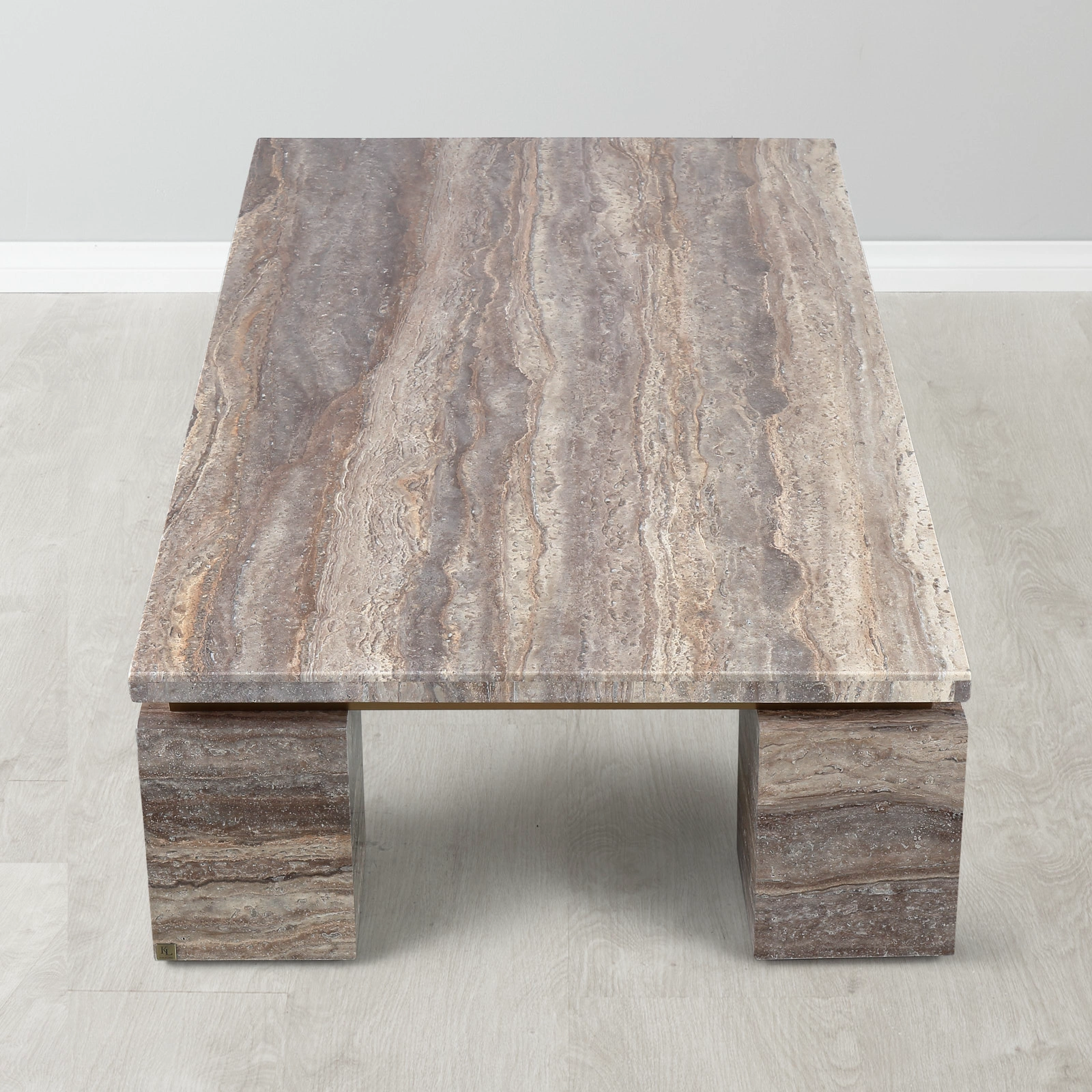 Monolith Natural Silver-Grey Travertine Coffee Table